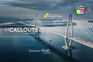 【FCPX插件】50种自动跟踪线条呼出文字介绍动画 motionVFX – mCallouts Simple 2