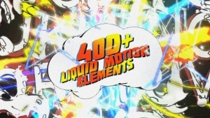 【AE模板】400个复古卡通液体MG图形动画元素预设包 3D Liquid Motion FX Packages