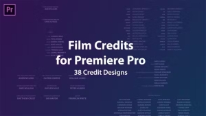 【AE/PR模板】电影片尾演职人员表名单滚动上升字幕动画 Film Credits Kit