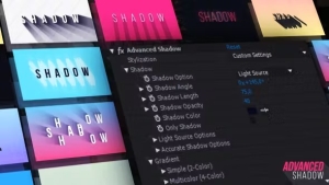 【AE预设】AE文本图形长投影动画预设 Advanced Shadow