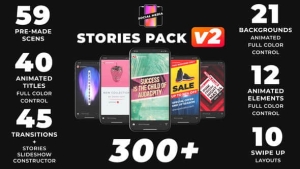 【AE模板】300个手机竖屏宣传包装展示动画 Instagram Stories v2