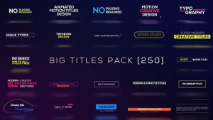【AE模板】250组动态文字大标题排版动画 Big Titles Pack [250]