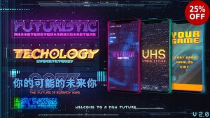 【AE模板】赛博朋克科技感能量信号干扰损坏文字标题动画 Cyberpack Titles Stories Technology