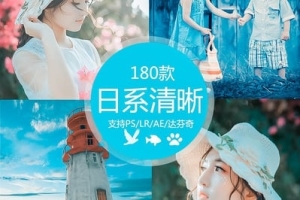 【调色预设】180款PS/LR预设日系清新文艺人像森系校园调色滤镜PR/AE/FCPX/Luts预设