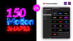【AE/PR模板】165种科技能量电流发光线条LOGO文字MG运动图形元素动画 Motion Shapes Pack