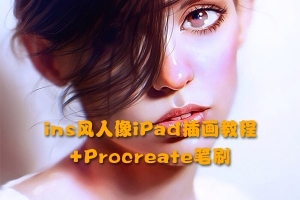 【视频教程】火爆全网的ins风人像ipad绘画教程+超帅气的8套Procreate笔刷