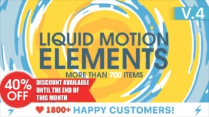 【AE模板】1800组MG卡通液体动态图形手绘水气泡文字元素动画 Liquid Motion Elements v5.5