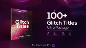 【PR模板】100个信号干扰画面破损文字标题动画 Glitch Titles Pack