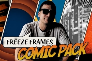 【FCPX插件】5个漫画风格静帧画面定格冻结转场动画+使用教程 Freeze Frames Comic Pack