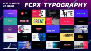 【FCPX插件】30种流行排版设计文字标题包装动画 Rise Typography
