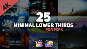 【FCPX插件】25组简洁项目介绍人名字幕条标题动画 Minimal Lower Thirds Pack