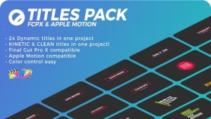 【FCPX插件】24个简洁文字标题字幕排版动画 Titles Pack