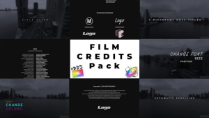 【FCPX插件】电影结束片尾演员表滚动字幕标题动画预设 Film Credits Pack