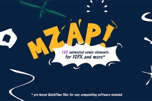 【FCPX插件】100种卡通动漫流体MG动画元素 motionVFX – mZap