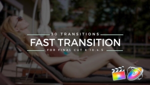 【FCPX插件】30个动感快速滑动旋转冲击缩放视频转场 Fast Transitions