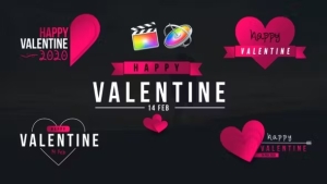 【FCPX插件】10组浪漫情人节甜蜜爱情文字标题动画 Valentine Clean Titles