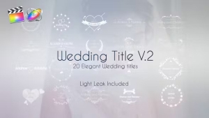 【FCPX插件】20种唯美浪漫小清新线条婚礼文字标题动画 Wedding Title V.2