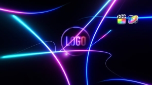 【FCPX插件】优雅漂亮霓虹光线条Logo标志揭示动画 Neon Lines Logo Reveal 汉化版
