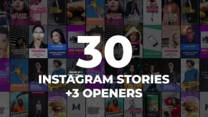 【FCPX插件】33种时尚竖屏封面海报图文展示动画 30 Instagram Stories Pack