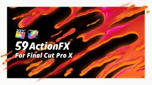 【FCPX插件】59个卡通能量爆炸水流火焰烟雾MG动画元素 ActionFX | Fire Smoke Water Effects