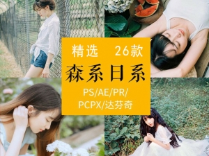 【调色预设】精选26款小清新日系森系调色预设 LR/PR/PS/FCPX/达芬奇/AE/LUT通用预设