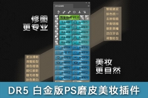 【PS插件】PS磨皮插件DR5白金版修图加强版滤镜后期一键调色Win/Mac中文版