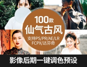 【调色预设】100款古风汉服古装电影视频滤镜PR/PS/FCPX/AE/LR/LUT调色预设