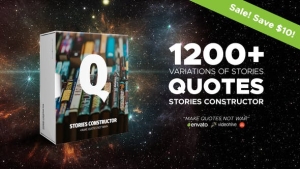 【AE模板】1200个手机竖屏故事引用文字大标题动画 Stories Constructor – Quotes