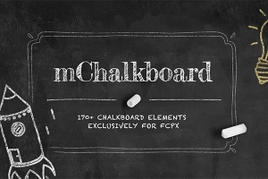 【FCPX插件】170种黑板粉笔手绘卡通图形元素小动画 motionVFX – mChalkboard