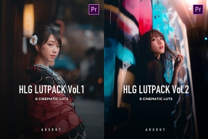 【调色预设】油管大神AUXOUT的索尼HLG配置文件视频调色集合包 HLG Cinematic LUTPack Bundle
