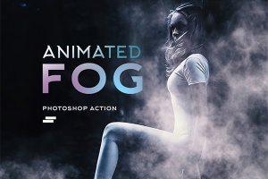 【PS动作】照片生成雾气烟雾升腾动画Gif特效PS动作 Gif Animated Fog Photoshop Action