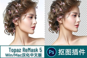 【PS插件】PS抠图插件影楼一键抠图利器设计师必备插件 Topaz ReMask 5 Win/Mac汉化版