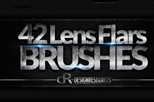 【PS笔刷】42款高清炫酷星光光效特效PS笔刷 42 Lens Flare Brushes
