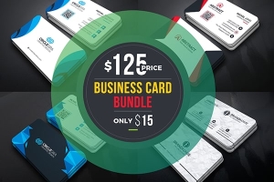 【PSD模板】25套简约大气时尚商务名片卡片展示设计PS模板样机 25 Business Card Bundle