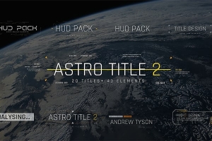 【AE脚本】63组未来科技HUD数字故障文字标题动态元素包 Astro Title 2