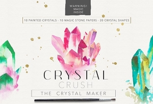 【图片素材】40种手绘水彩斑斓水晶形状背景艺术纹理设计素材 Crystal Crush – The Crystal Maker