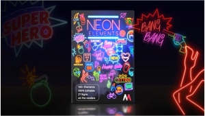 【AE模板】100种现代时尚霓虹发光图形动画元素包 Neon Elements 4K
