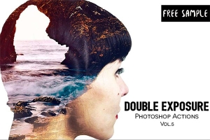 【PS动作】PS高端双重曝光动作特效 Double Exposure Photoshop Action