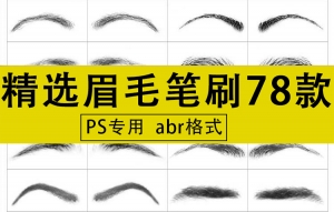 【PS笔刷】精选眉毛笔刷78款 真实人物眉毛PS笔刷