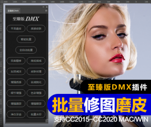 【PS插件】PS一键批量全自动人像精修质感磨皮修图滤镜至臻版DMX 中文版