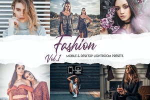 【LR预设】15款高端时尚杂志人像旅拍生活摄影调色Lightroom预设 Fashion Lightroom Presets Vol. 1