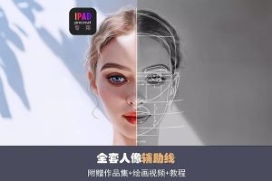 【Procreate笔刷】iPad绘画Procreate最强人像辅助线神器+教程+素材