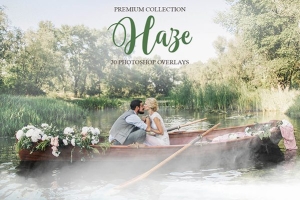 【PNG素材】30个高分辨率真实环境雾霾烟雾浪漫婚纱摄影叠加素材 Haze Photoshop Overlays