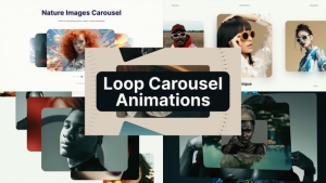 【AE/PR模板】照片循环轮播相册幻灯片展示动画 Loop Carousel Animation