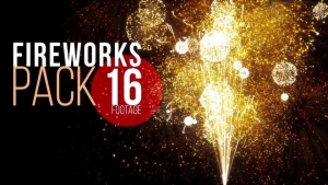 【视频素材】16个喜庆绚烂烟花升空爆炸动画 Fireworks Pack