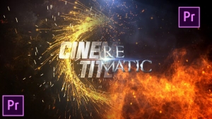 【PR模板】震撼火焰燃烧火星粒子飞溅背景文字标题开场影视片头 Fire Cinematic Titles/Cinematic Trailer Titles