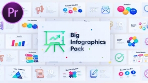 【PR模板】90种彩色质感企业商务信息图表动画元素包 Corporate Infographics Charts Pack