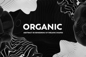 【PNG素材】12款潮流艺术3D渲染抽象形状PNG图片素材 Abstract 3D Rendering of Organic Shapes + White And Black