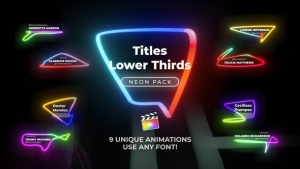 【FCPX插件】9组霓虹灯光文字标题动画FCPX字幕插件 Neon Light Titles 汉化版