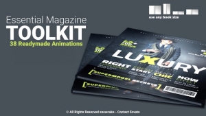 【AE模板】时尚杂志书翻页排版场景图文介绍展示模板 Essential Magazine Toolkit